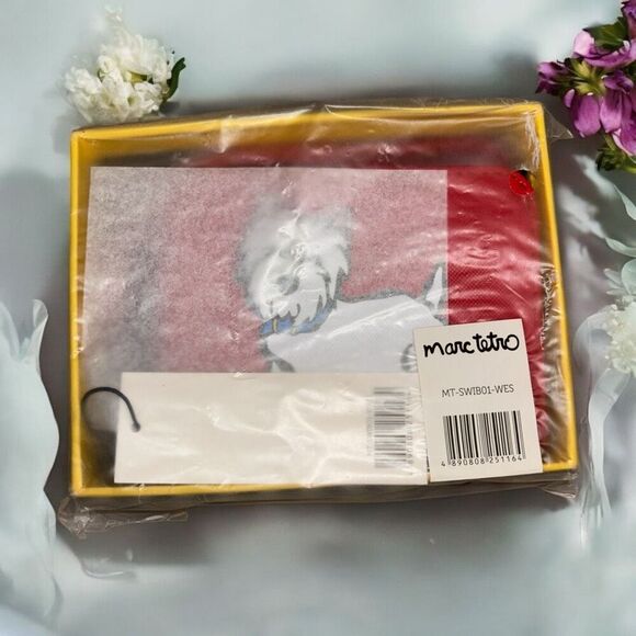 Marc Tetro Westie Wallet Dog Terrier Red Zip Vegan Leather w/ Wristlet *NEW* - Picture 5 of 6